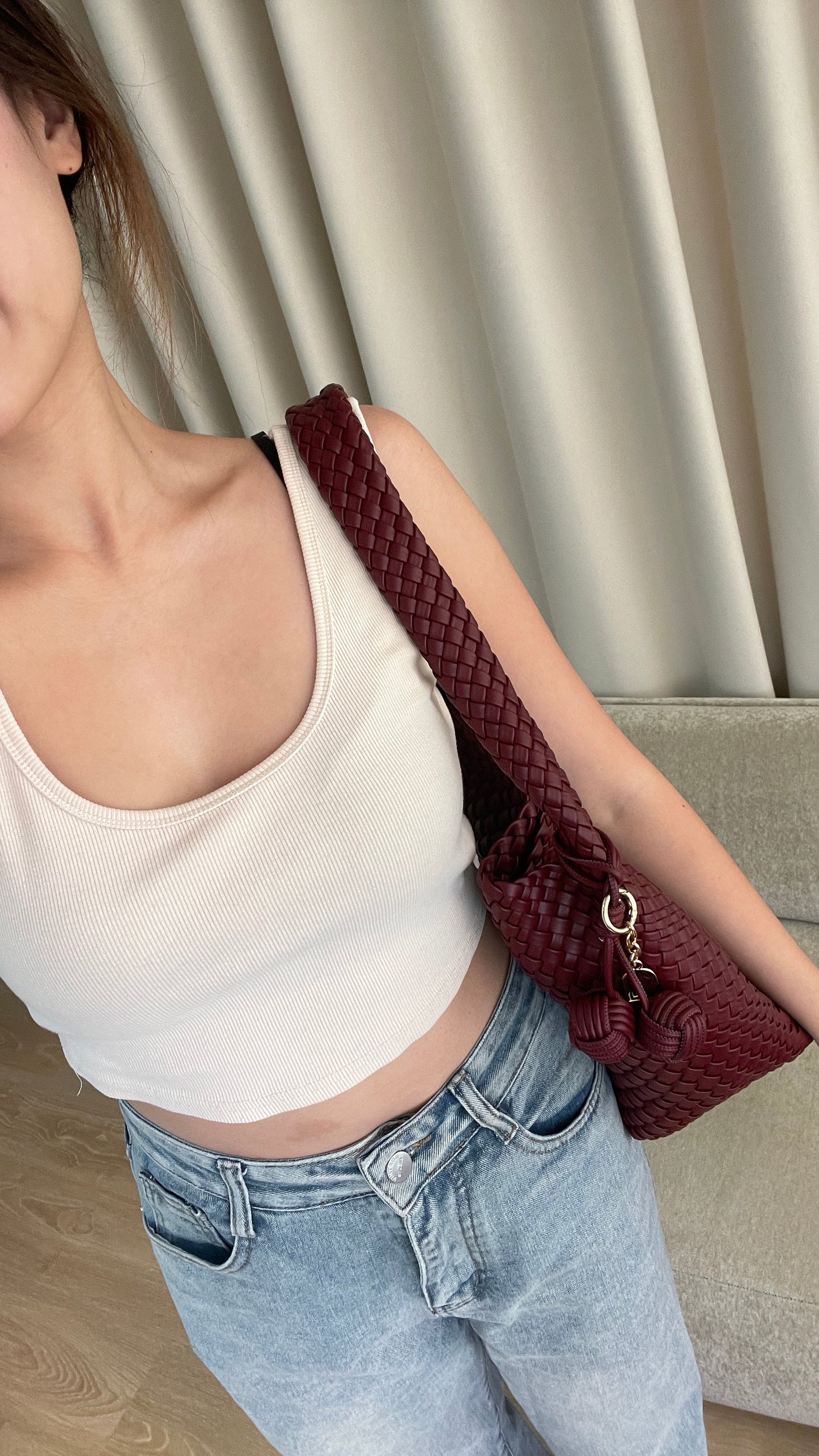 POPPY SHOULDER BAG - BURGUNDY