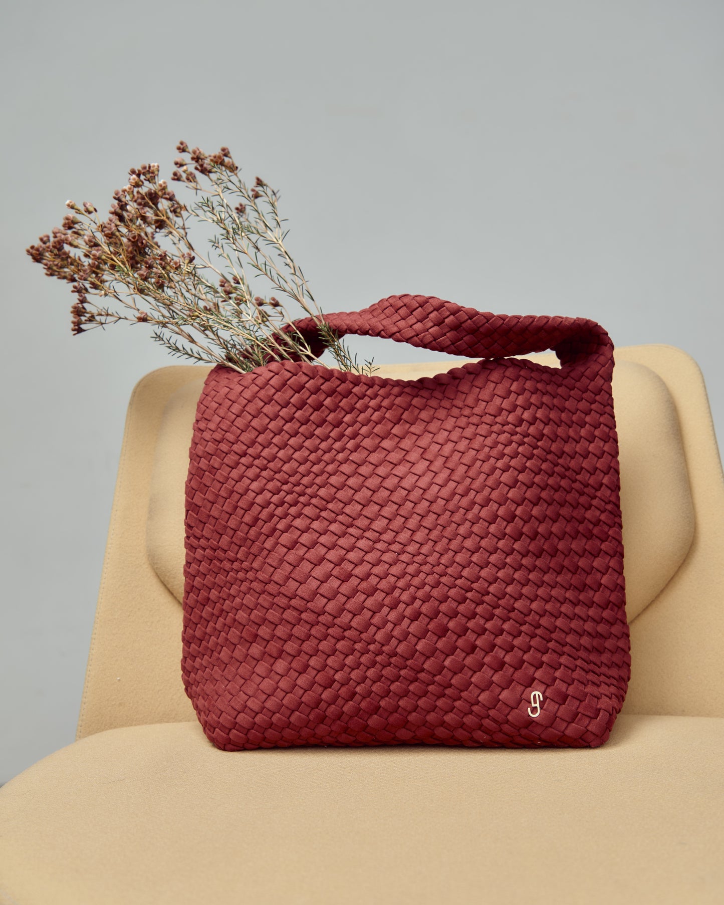 PIPER SUEDE TOTE BAG - BURGUNDY