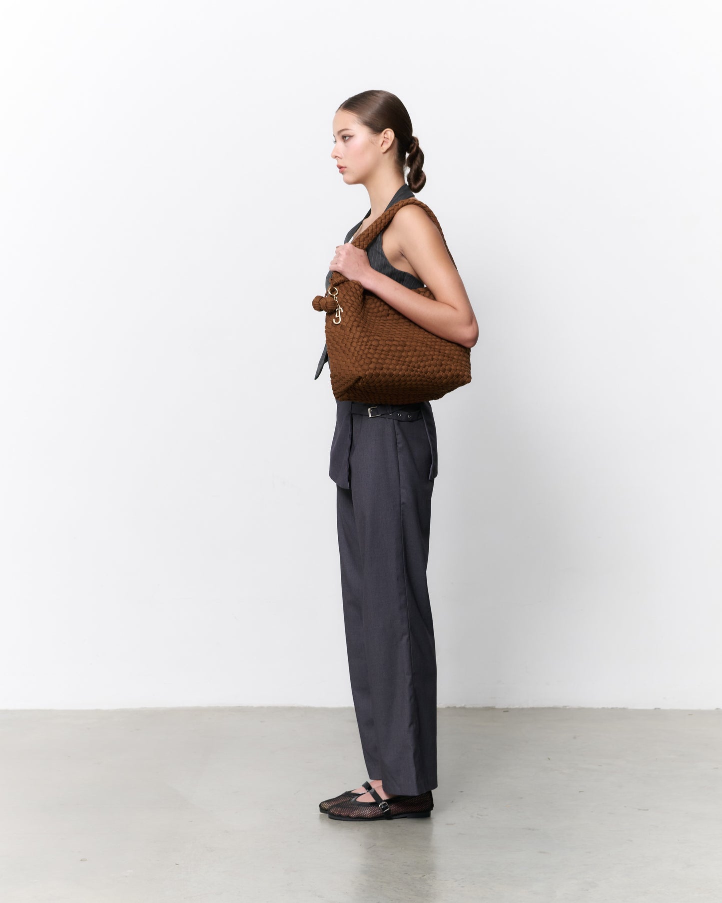 POPPY SUEDE SHOULDER BAG - COCOA