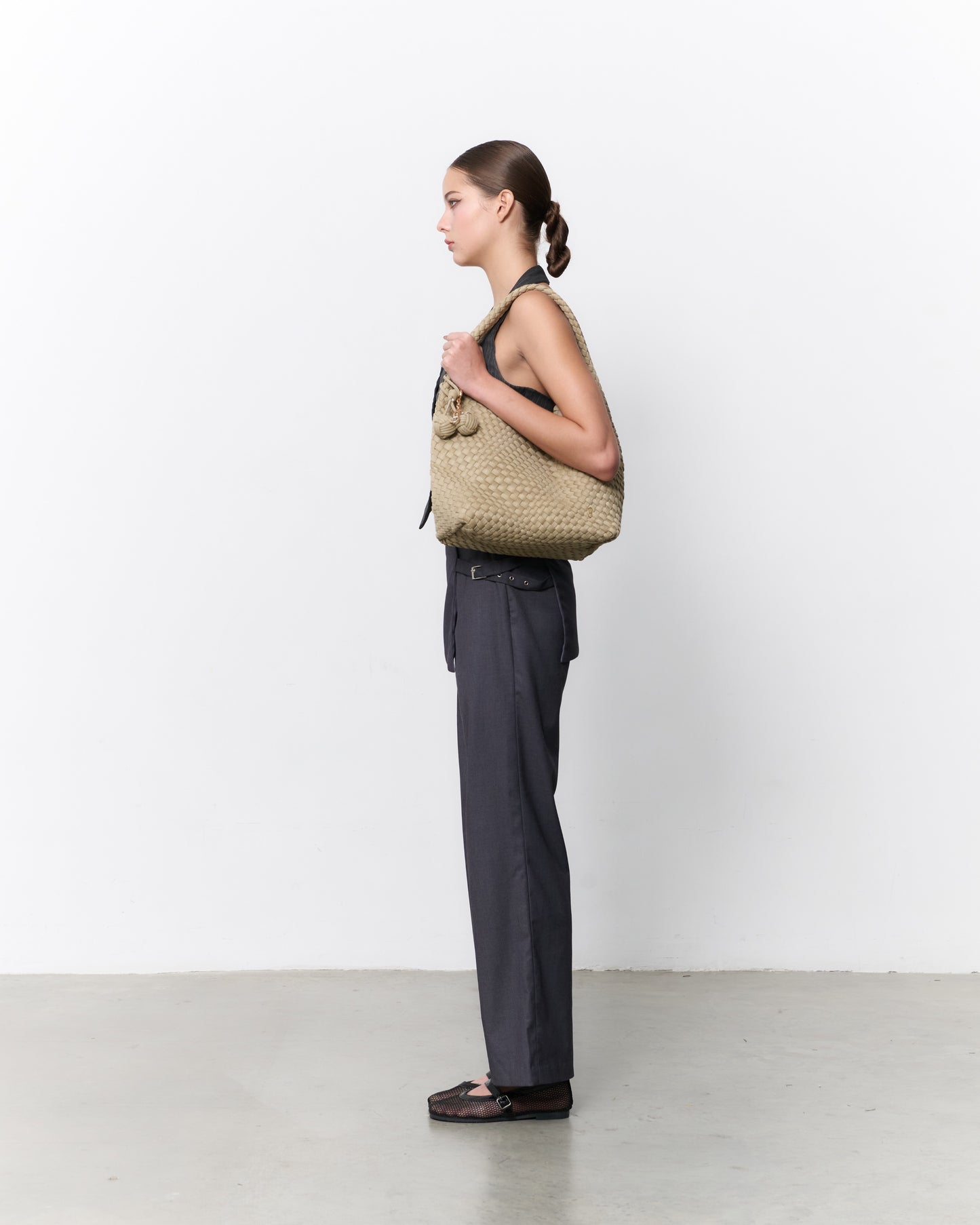 POPPY SUEDE SHOULDER BAG - TAUPE