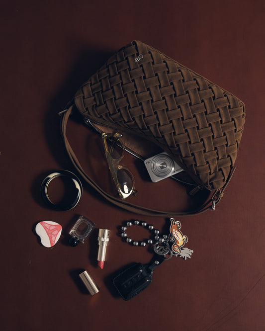 FLYNN BAG - WOOD (FAUX SUEDE)