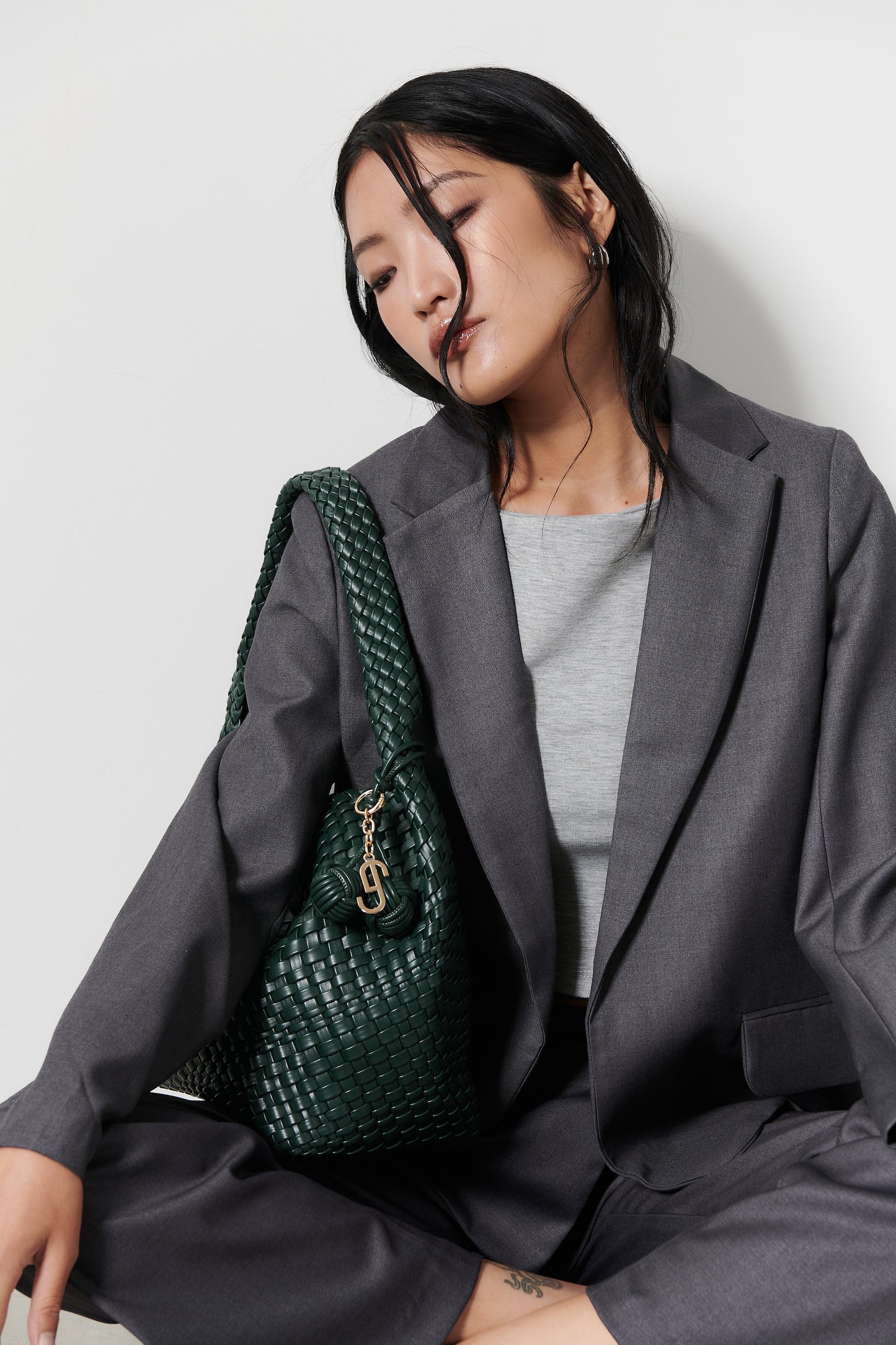 POPPY SHOULDER BAG - DARK GREEN
