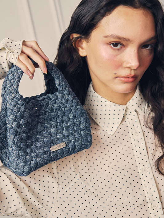MINI MAY BAG - GLITTER DENIM