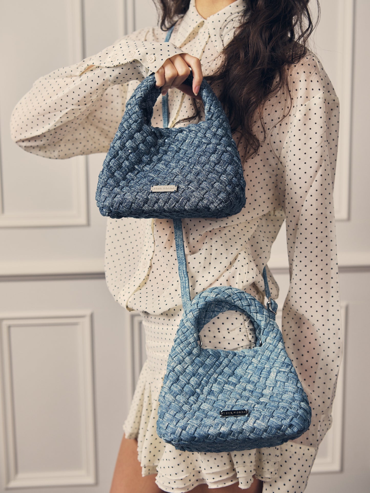 MINI MAY BAG - GLITTER DENIM